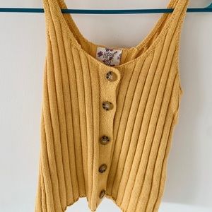 Button up sweater tank top